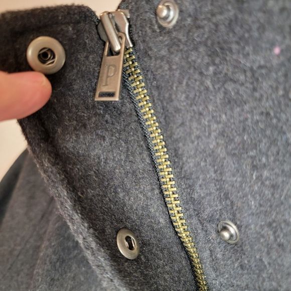 Pendleton Wool Gray Huntington Bay Print Rainbow Lined Coat Women's Size L - Picture 5 of 12